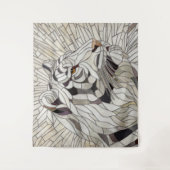 Weißer Tiger - Mosaikkunst aus Glas Wandteppich (Vorderseite)