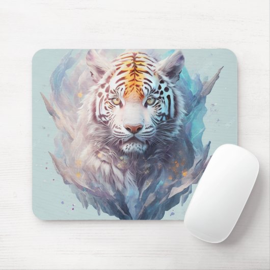 "Weißer Tiger" Mousepad (Mit Mouse)