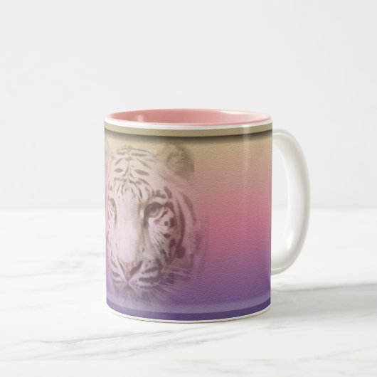 Weißer Tiger Mug02 Zweifarbige Tasse (VorderseiteRechts)