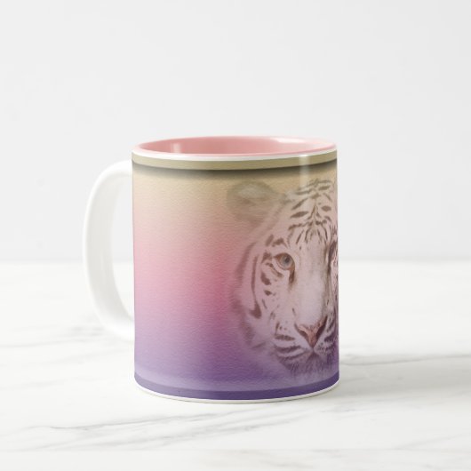 Weißer Tiger Mug02 Zweifarbige Tasse (Vorderseite Links)