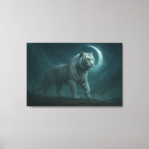 Weißer Tiger – Mystische Fantasy-Darstellung – Man Leinwanddruck