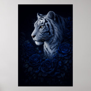Weißer Tiger-Porträt – Ruhige Macht und stummer Bl Poster