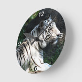 Weißer Tiger Runde Wanduhr (Winkel)