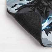 Weißer Tiger Samurai Krieger Blaue Blitze Gaming Mousepad (Ecke)