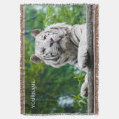 Weißer Tiger-Schwertdecke Decke (Vorderseite Vertikal)