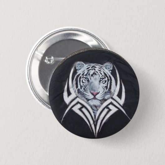 Weißer Tiger Stammes- Button (Vorne & Hinten)