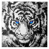 Weißer Tiger - Tiger-Keramik-Tile Fliese (Vorderseite)