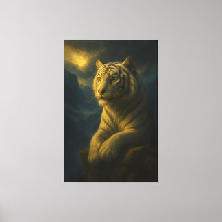 weißer Tiger, Tiger-Kunst, Großkatzen-Kunst, Wildt Leinwanddruck