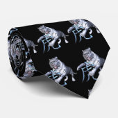 Weißer Tiger und chinesisches Symbol Krawatte (Gerollt)