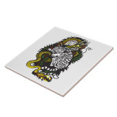 Weißer Tiger und grüner Drache Fliese (Seite)