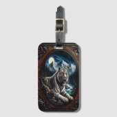 Weißer Tiger unter dem Mondlicht Gepäckanhänger (Vorderseite Vertikal)