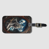 Weißer Tiger unter dem Mondlicht Gepäckanhänger (Vorderseite (Horizontal))