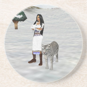 Weißer Tiger-Untersetzer Untersetzer