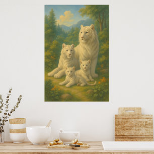 Weißer Tiger • Urfamilie des Dawn Forest ManJi Poster