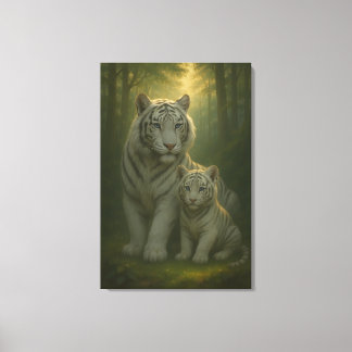 Weißer Tiger – Wächter des Lichts – ManJiangHong A Leinwanddruck