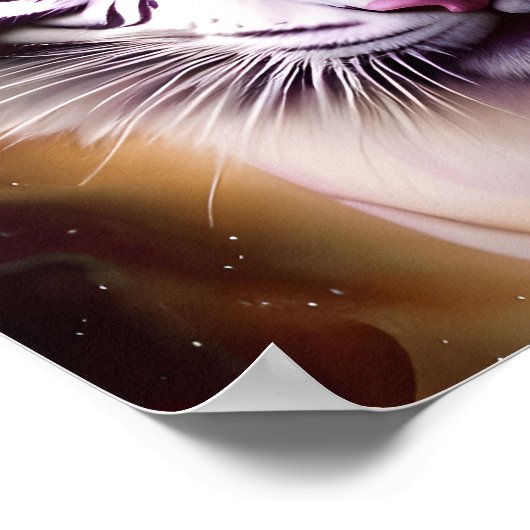 Weißer Tigerkopf mit mesmerisierenden Augen Poster (Ecke)