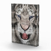 Weißer Tigerkopf Wildlife Ästhetik Fotoblock (Rechts)