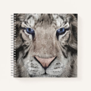 Weißer Tigerkopf Wildlife Ästhetik Notizblock