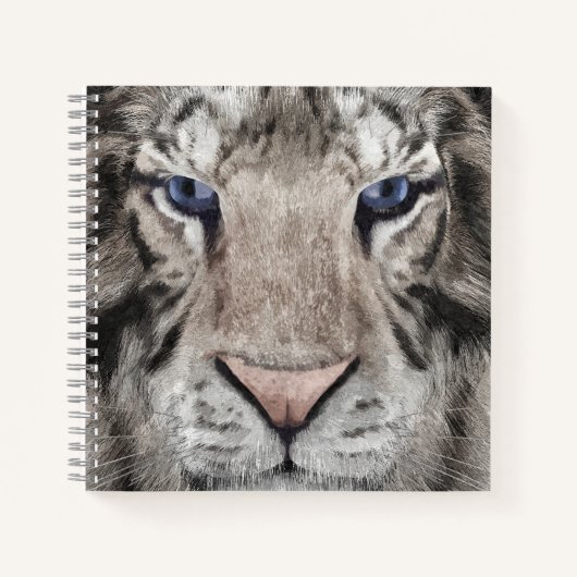 Weißer Tigerkopf Wildlife Ästhetik Notizblock (Vorderseite)