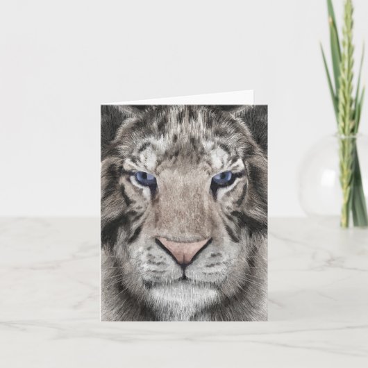 Weißer Tigerkopf Wildtier Ästhetik (Vorderseite)