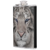 Weißer Tigerkopf Wildtier Ästhetik Flachmann (Links)