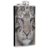 Weißer Tigerkopf Wildtier Ästhetik Flachmann (Rechts)