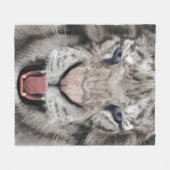 Weißer Tigerkopf Wildtier Ästhetik Fleecedecke (Vorderseite (Horizontal))
