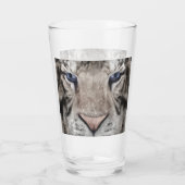 Weißer Tigerkopf Wildtier Ästhetik Glas (Rückseite)