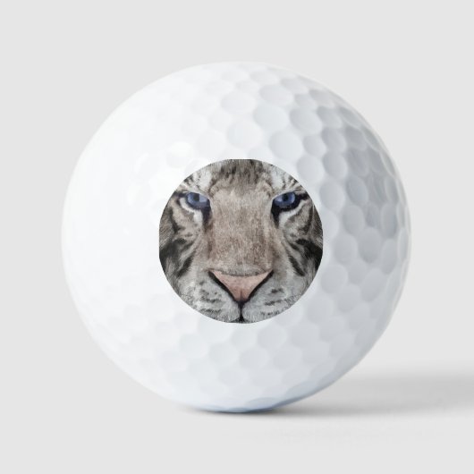 Weißer Tigerkopf Wildtier Ästhetik Golfball (Vorderseite)