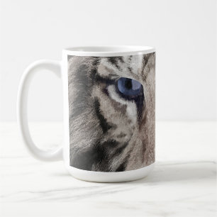 Weißer Tigerkopf Wildtier Ästhetik Kaffeetasse
