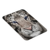 Weißer Tigerkopf Wildtier Ästhetik Magnet (Rechte Seite)