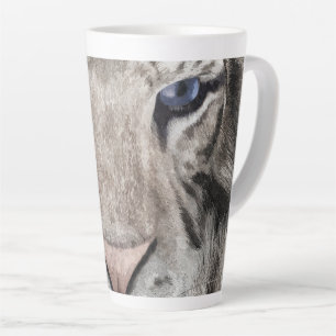 Weißer Tigerkopf Wildtier Ästhetik Milchtasse