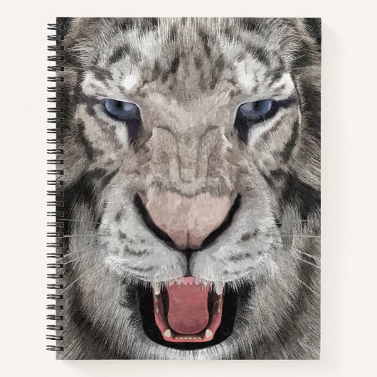 Weißer Tigerkopf Wildtier Ästhetik Notizblock (Vorderseite)