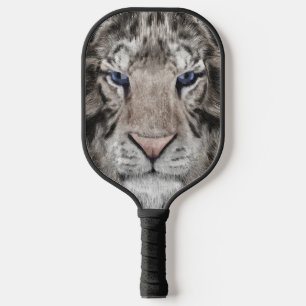 Weißer Tigerkopf Wildtier-Ästhetik Pickleball Schläger