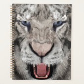 Weißer Tigerkopf Wildtier Ästhetik Planer (Vorderseite)