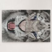 Weißer Tigerkopf Wildtier Ästhetik Puzzle (Horizontal)