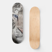 Weißer Tigerkopf Wildtier Ästhetik Skateboard (Vorderseite)