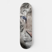 Weißer Tigerkopf Wildtier Ästhetik Skateboard (Vorderseite)