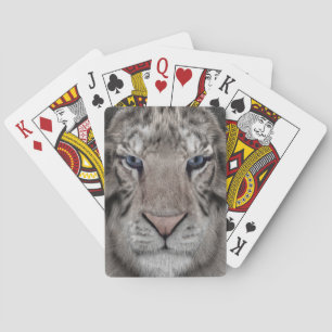 Weißer Tigerkopf Wildtier Ästhetik Spielkarten