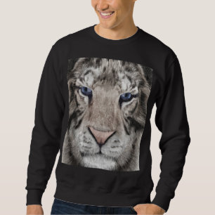 Weißer Tigerkopf Wildtier Ästhetik Sweatshirt
