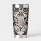 Weißer Tigerkopf Wildtier Ästhetik Thermobecher (Rückseite)