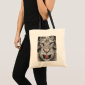 Weißer Tigerkopf Wildtier Ästhetik Tragetasche (Vorderseite (Produkt))