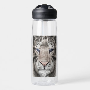 Weißer Tigerkopf Wildtier Ästhetik Trinkflasche