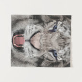 Weißer Tigerkopf Wildtier Ästhetik Wandteppich (Vorderseite (Horizontal))