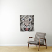 Weißer Tigerkopf Wildtier Ästhetik Wandteppich (Beispiel)