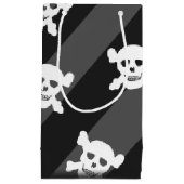 Weißer Totenkopf mit gekreuzter Knochen auf Kleine Geschenktüte (Vorderseite)