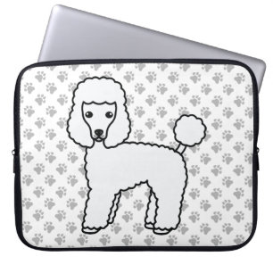 Weißer Toy Pudel Süßer Cartoon Hund Laptopschutzhülle