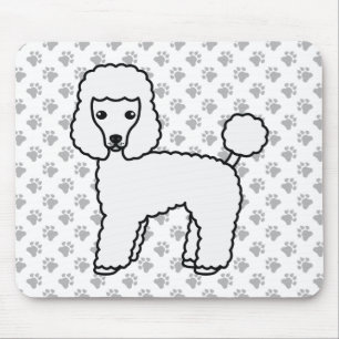 Weißer Toy Pudel Süßer Cartoon Hund Mousepad