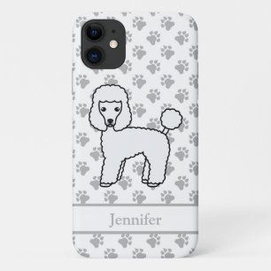 Weißer Toy Pudel Süßer Cartoon Hund & Name Case-Mate iPhone Hülle