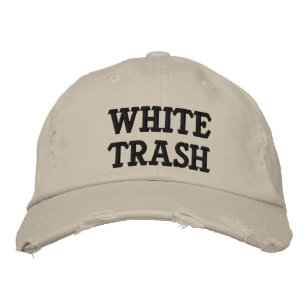 Weißer Trash, bestickter Hut